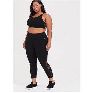 Torrid Black Lattice Crop Wicking Active Legging
